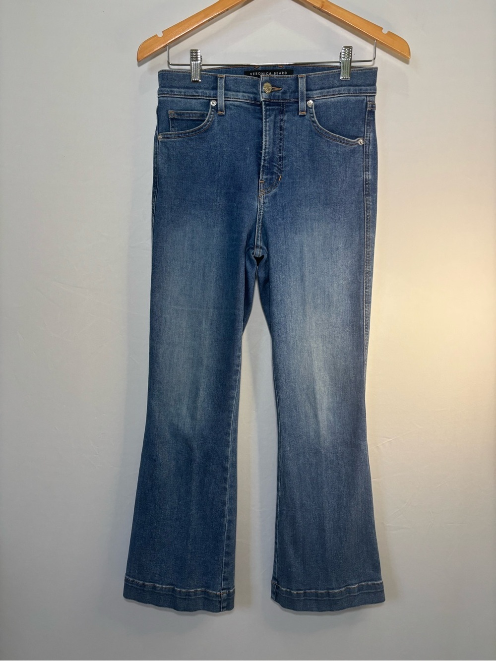 Veronica Beard Carson High Rise Ankle Flare Jeans Medium Wash Size 27 - Picture 4 of 10
